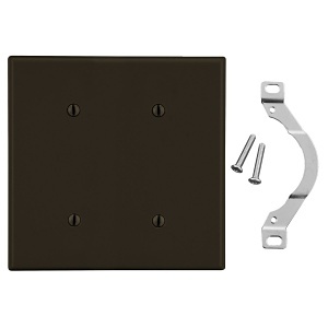 Hubbell P24 2-Gang Dual Strap Mount Wall Plate, Black