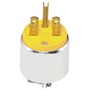 Leviton 615PA Connectors, YL Plug Dead Front 2PO 3WI 6-15P 15A250V