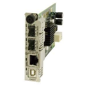 Lantronix C4221-4848 Media Converter, 10 Gigabit Ethernet to BaseX