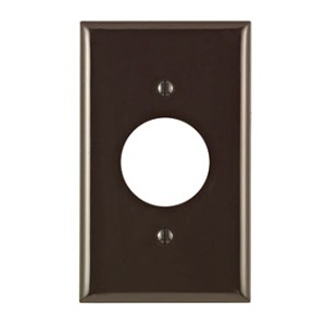 Leviton 80704 Wall Plate, 1-Gang, Single Outlet, 1.406" Diameter, Brown