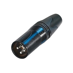 NEUTRIK NC3MXX-14-BAG-D 3-Pole Male Cable Connector with Black Metal Housing and Silver Contacts