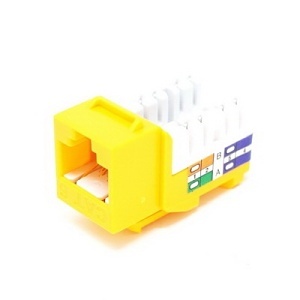 Dynacom 10606K-YL Keystone Jack, KwikJack Cat6 Data Jack Yellow
