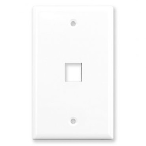 Lynn Electronics PRO-FP-KEY-1-W Single Gang Keystone Wallplate, Single-Port, White