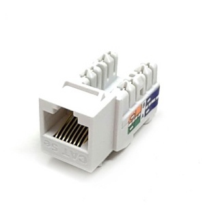 Dynacom 10605K-WH KwikJack CAT5E HD Data Keystone Jack, White
