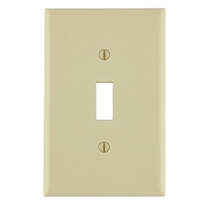 Leviton 80501-I Wall Plate, 1-Gang Toggle, Midway Size, Ivory