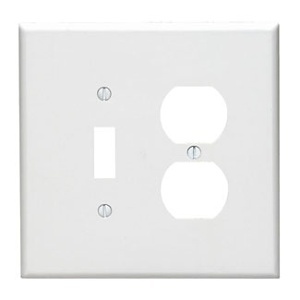 Leviton 88105 Wall Plate, Oversized 2-Gang, 1 Toggle and 1 Duplex, White