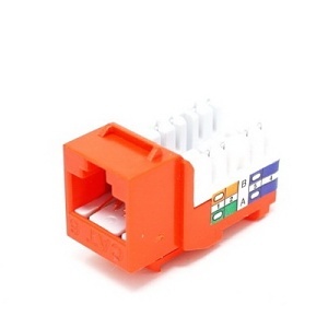 Dynacom 10606K-OR Keystone Jack, KwikJack Cat6 Data Jack Orange