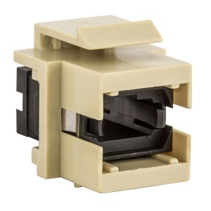 Hubbell SFFMTPBKEI Fiber Optic Cable Connector, Black, Easy-Install, Snap-Fit, MTP Simplex, Flush-Mounted