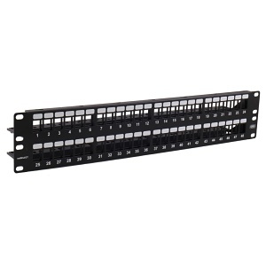 Hubbell NSPJ48 Copper Solutions, Patch Panel, Unloaded, NetSelect, 48-Pair, 19x3.5", Black