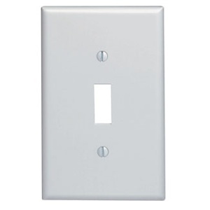 Leviton 80501-W Wall Plate, 1-Gang Toggle, Midway Size, White
