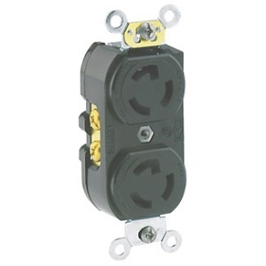 Leviton 4750 Receptacle Lock, 2-Pole, 3-Wire, L7-15, 15A, 277V