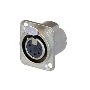 NEUTRIK NC5FD-LX DLX Series 5-Pole Female Receptacle Connector, Nickel Housing, Silver Contacts
