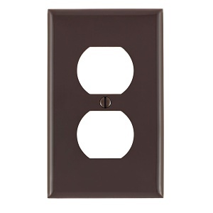 Leviton 80703 Wall Plate, 1-Gang, Duplex Outlet, With Captive Screws, Brown