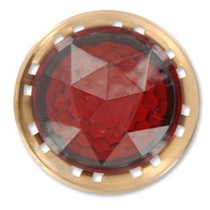 Leviton 405-R Wallplate Accessory, 1.375-1.406" Diameter, Pilot Light Jewel, Round, Fits Single Receptacle Hole, Red