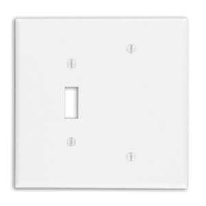 Leviton 88106 Wall Plate, Oversized White, Two Gangs with One Toggle and One Blank Configuration