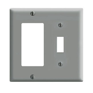 Leviton 80405-GY Wall Plate, Standard Size, Gray