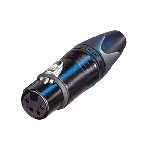 NEUTRIK NC4FXX-B 4-Pole Female Cable Connector with Black Metal Housing and Gold Contacts