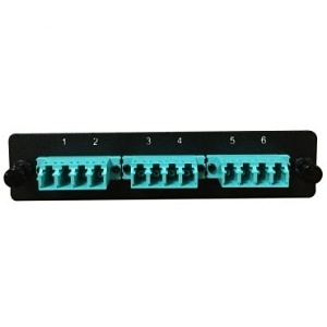 Lynn Electronics FPP-AD-L3Q-03 LGX Fiber Adapter Panel with 3 LC Quad Adapters / Ports, OM4 / OM3 Fiber Mode