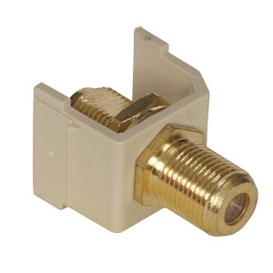 Hubbell SFF3GEI Snap-Fit 3GHz Gold Connector, Ivory