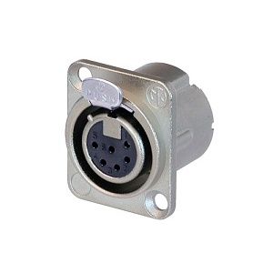 NEUTRIK NC6FD-LX DLX Series 6-Pole Female Receptacle Connector, Nickel Housing, Silver Contacts