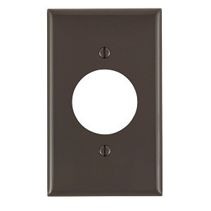 Leviton 80720 Wall Plate, Single-Gang, Single Outlet, 1.578" Diameter, Brown