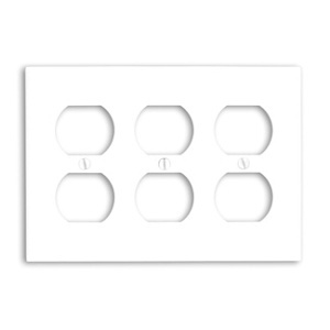 Leviton 88030 Wall Plate, Standard Size, 3-Gang, 3-Duplex, White