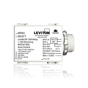 Leviton WSD20-9D0 Levnet RF 902 MHz Line Voltage Relay Receiver In 100-277V, 50/60 Hz