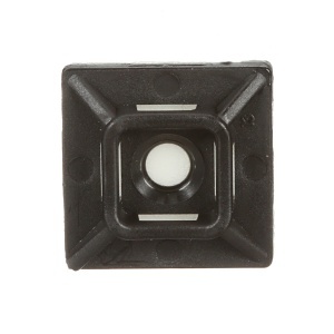 3M CTB75X75BKA-C Cable Tie Mounting Base, 4-Way Adhesive Mount, 3/4"x3/4", Black