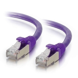 C2G CG-00899 CAT6 Snagless Shielded (STP) Ethernet Network Patch Cable, 3' (0.9m), Purple