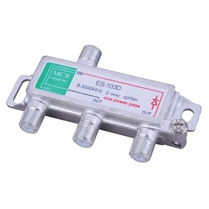 Vanco ES104DX 4-Way GHz Digital Satellite Splitter, Zinc Finish