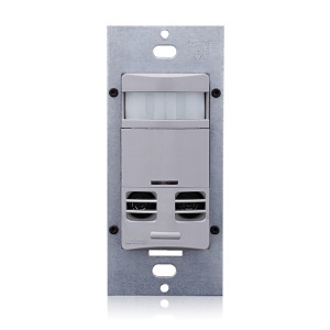 Leviton OSSMT-GDG Occupancy Sensor, Multi-Technology (PIR Sensor / Ultrasonic Sensor), Wall Switch, 2400SF, 120-277V, No Neutral, Self-Adaptive, Gray