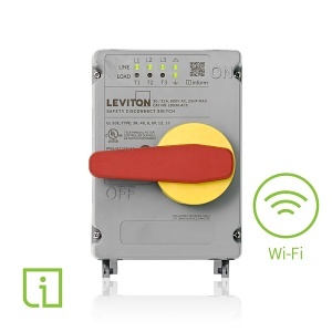 Leviton LDS30-ACC 30/32A Non-Metallic Disconnect Switch with Inform Technology and Auxiliary Contact