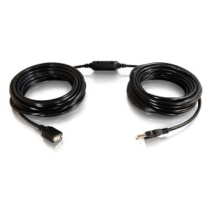 C2G CG-38999 USB Male to Female Active Extension Cable, Center Booster Format, 39.3' (12m), White