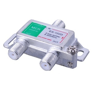 Vanco ES102DX 2-Way GHz Digital Satellite Splitter, Zinc Finish