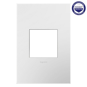 Pass & Seymour AWP1G2WHW10 Gloss 1-Gang Screwless Wall Plate with Microban, White