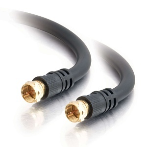 C2G CG29133 Value Series F-Type RG6 Coaxial Video Cable, 12' (3.7m), Black