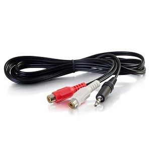 C2G CG40425 3.5mm Stereo Male to RCA Stereo Female Y-Cable, 6'