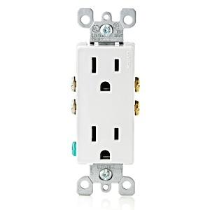 Leviton 5325-W 15A Decora Duplex Outlet / Receptacle, Grounding, White