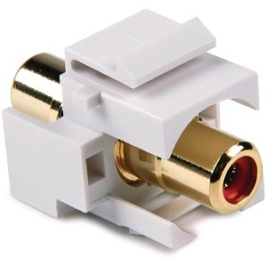 HellermannTyton 854-44261 RCA Coupler Module with Red Stripe, White