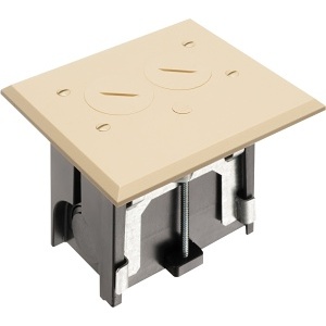Arlington FLBA101LA Electrical Back Box, Adjustable Floor Box, Almond Finish