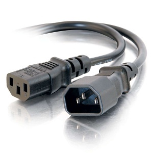 C2G CG-30824 14 AWG 250V Power Extension Cord, IEC320C14 to IEC320C13, TAA Compliant, 10' (3m)