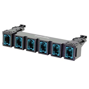 Ortronics HD6FM-FMPZAL-00 HDJ Series 6 MPO Fiber Adapter Panel, 72-Fiber, OM3, Aqua