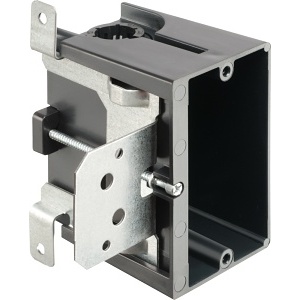 Arlington FA101LP Single-Gang Low-Profile Non-Metallic Outlet Box for New Construction, Black