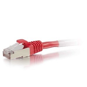C2G CG27242 CAT5e Snagless Shielded Ethernet Network Patch Cable, 3' (.9m), Red