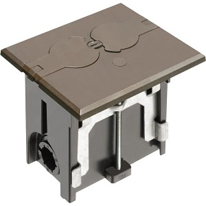 Arlington FLBAF101BR Electrical Back Box, Brown Floor Box - Flip