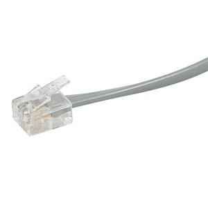 C2G CG02973 RJ11 6P4C Straight Modular Cable, 25' (7.6m), Silver