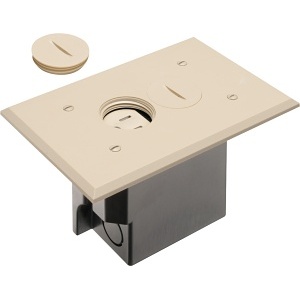Arlington FLBR101LA Electrical Back Box, Almond Retro Floor Box
