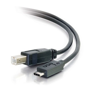 C2G CG-28854 USB 2.0 USB-C to USB-B Cable M/M, 3' (0.9m), Black