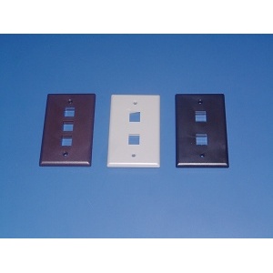 HellermannTyton FPDUAL 2-Port Single Gang Faceplate, Gray