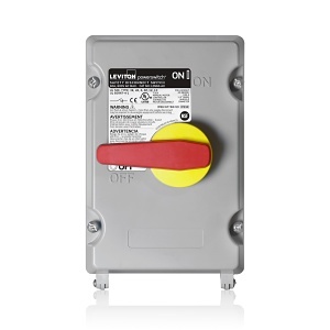 Leviton LDS60-AX Front Handle Non-Fused Disconnect Switch 60A, 600V, Gray